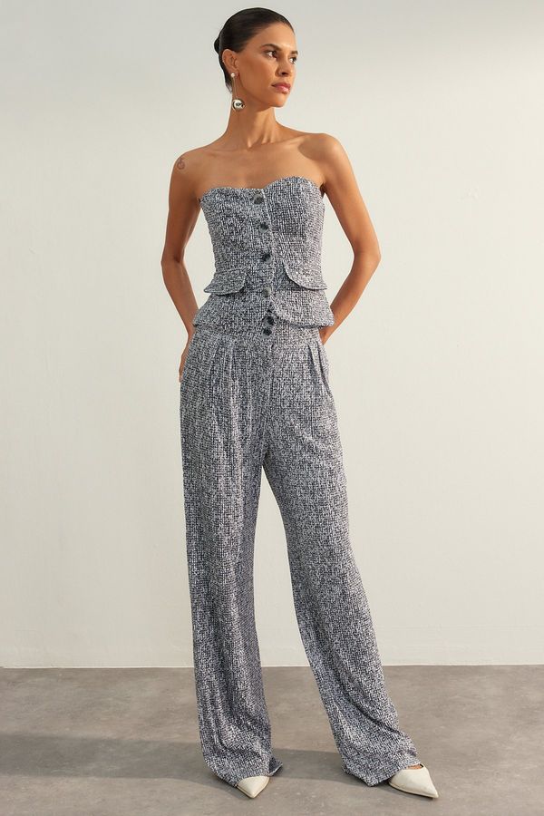 Trendyol Модерен многоцветен панталон с пайети