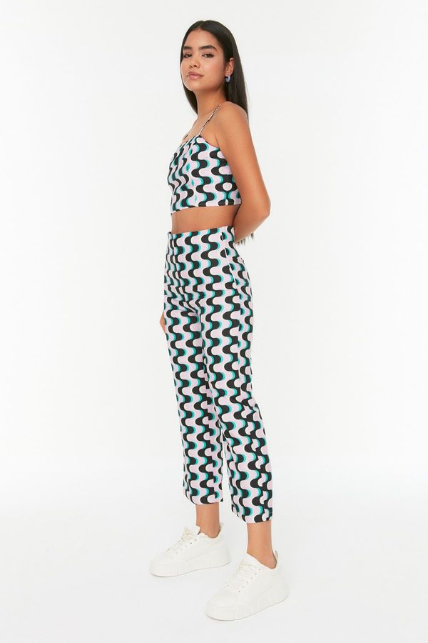 Trendyol Модерен многоцветен прав панталон