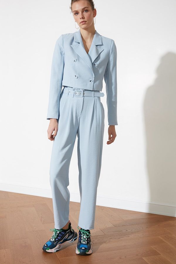 Trendyol Модерен син колан панталони