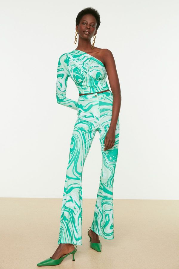 Trendyol Модерен зелен панталон за крака