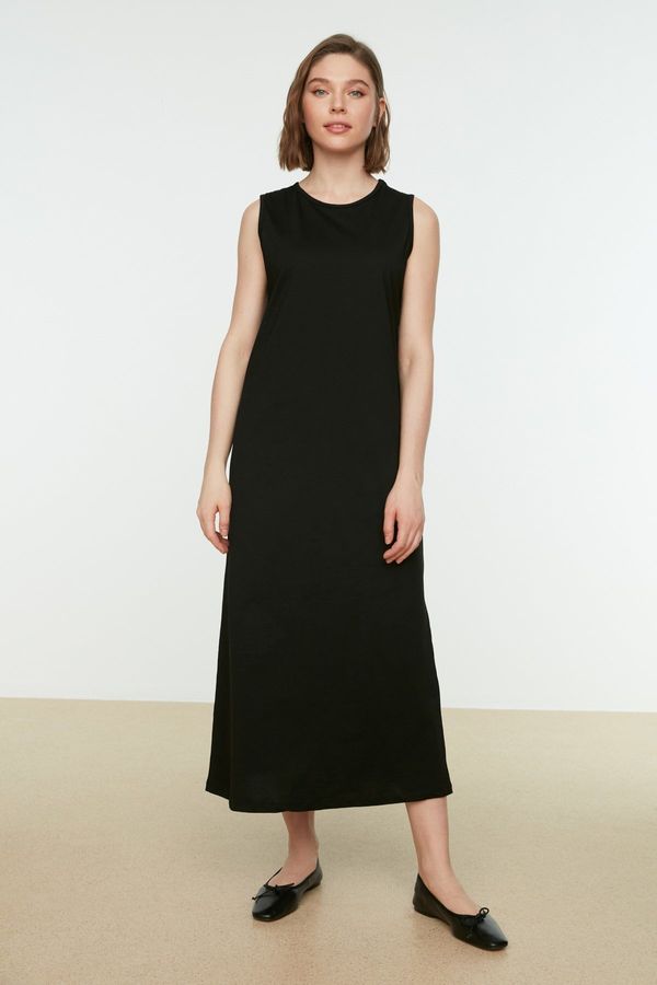 Trendyol Модерна черна рокля без ръкав с подплата-бельо