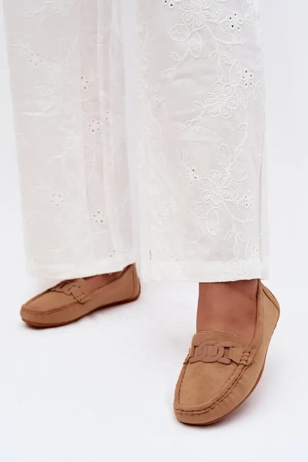 Boto Модни дамски велурени мокасини Camel Rabell