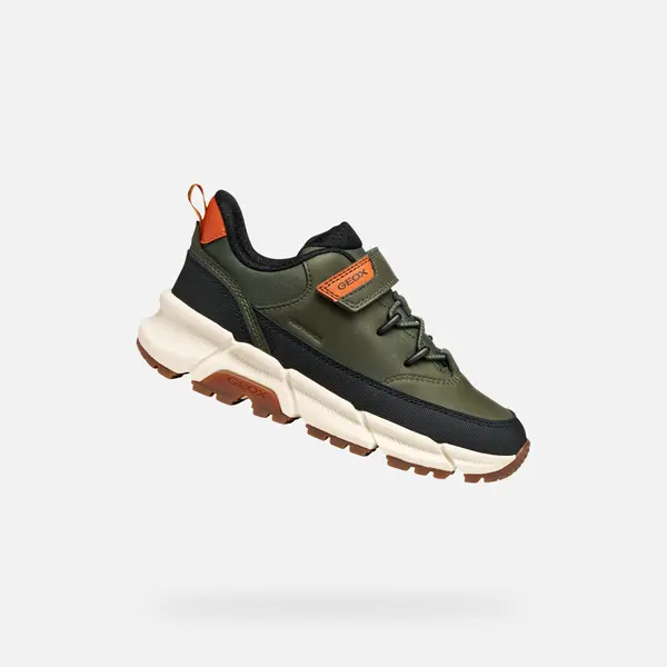 GEOX Момчешки маратонки Geox Flexyper Plus - Каки