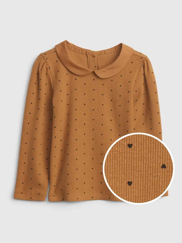 GAP Момичешка тениска с дълъг ръкав GAP hearts