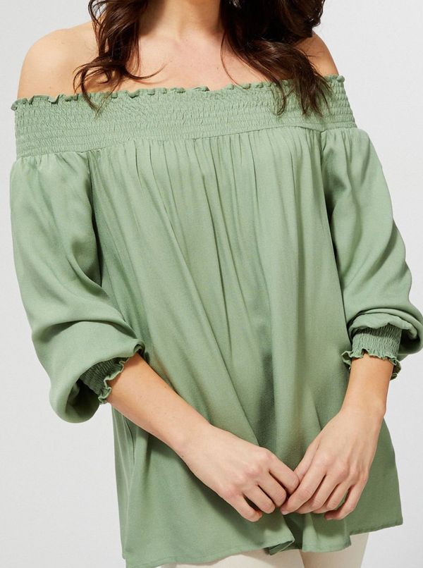 Moodo Moodo Light Green Off-the-Shoulder Top - Women's