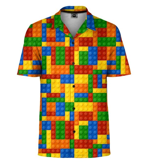 Mr. GUGU & Miss GO Mr. GUGU & Miss GO Unisex's Blocks Shirt Sh-Man-Sht2062