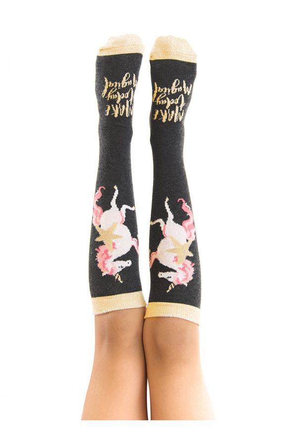 mshb&g mshb&g Unicorn Girls' Knee-length Socks Black