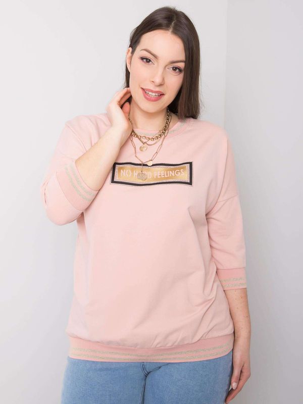 Fashionhunters Muffled pink cotton and large sweatshirt