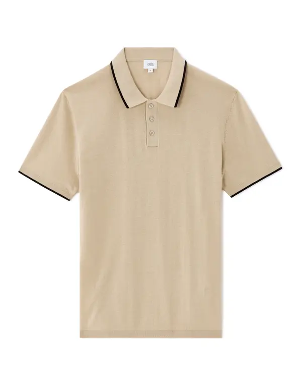 Celio Мъжка бежова поло риза Celio