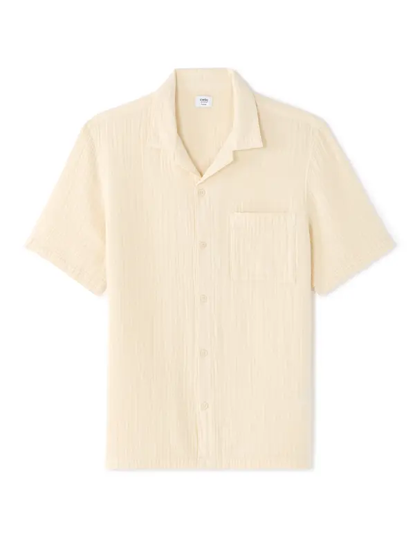 Celio Мъжка бежова риза Celio
