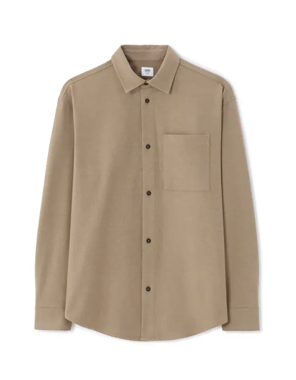 Celio Мъжка бежова риза Celio Manelset