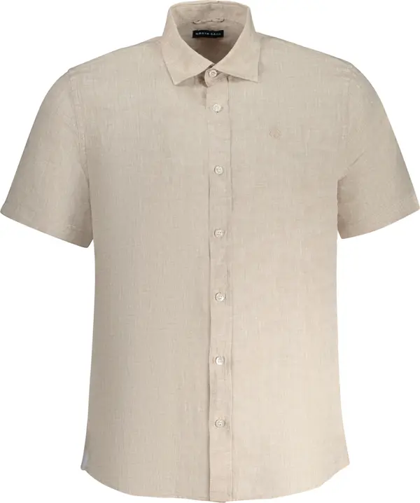 North Sails Мъжка бежова риза с къс ръкав