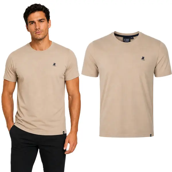 U.S. GRAND POLO EQUIPMENT & APPAREL Мъжка бежова тениска US Grand Polo