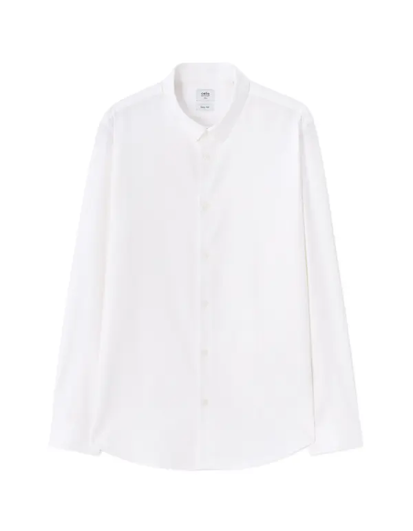 Celio Мъжка бяла риза slim fit
