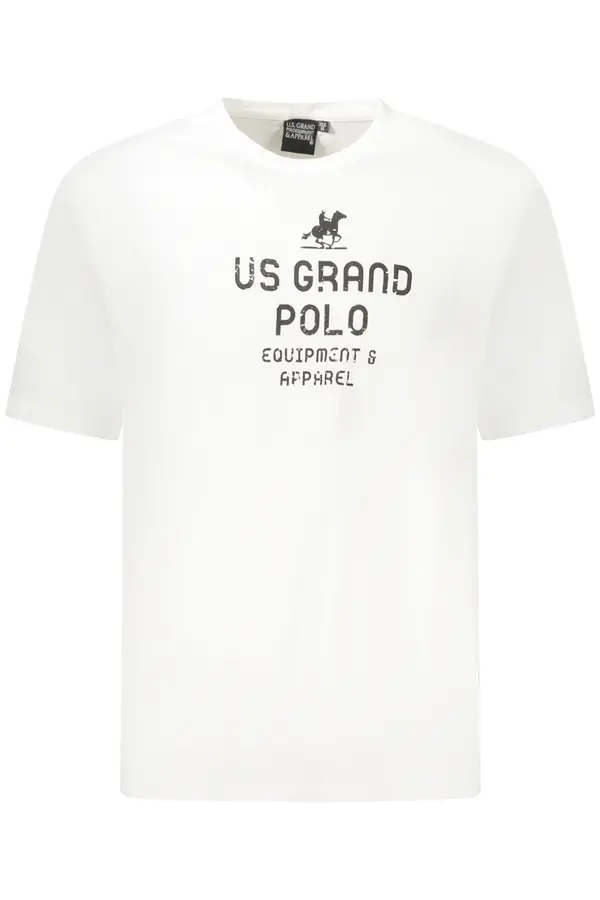 U.S. GRAND Мъжка бяла тениска US Grand Polo