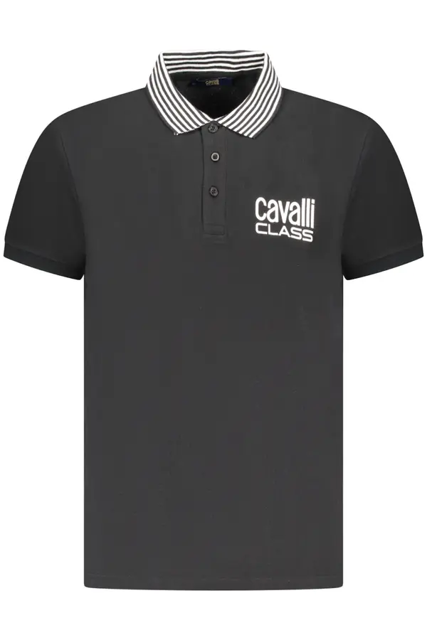 Cavalli Class Мъжка черна поло риза Cavalli Class