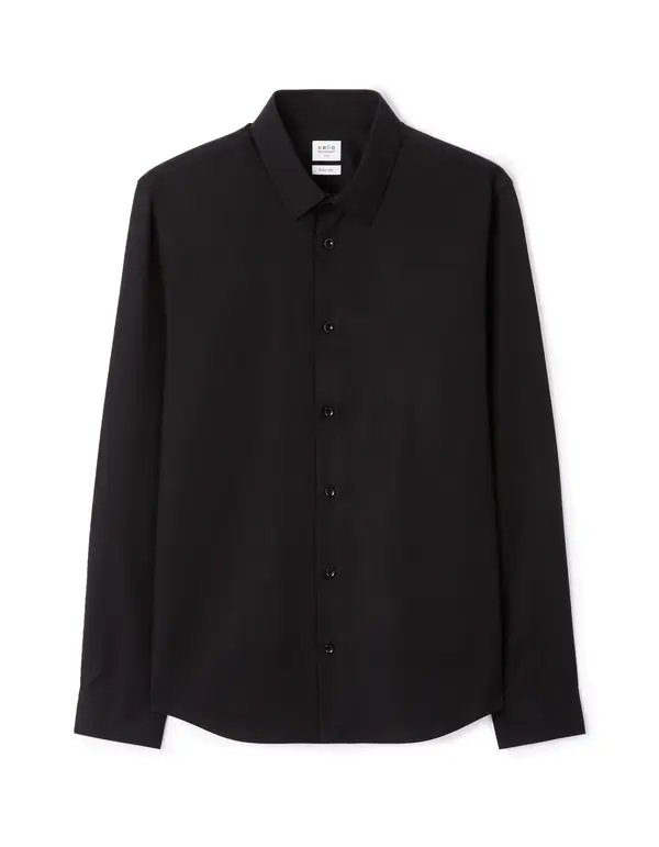 Celio Мъжка черна риза slim fit Celio