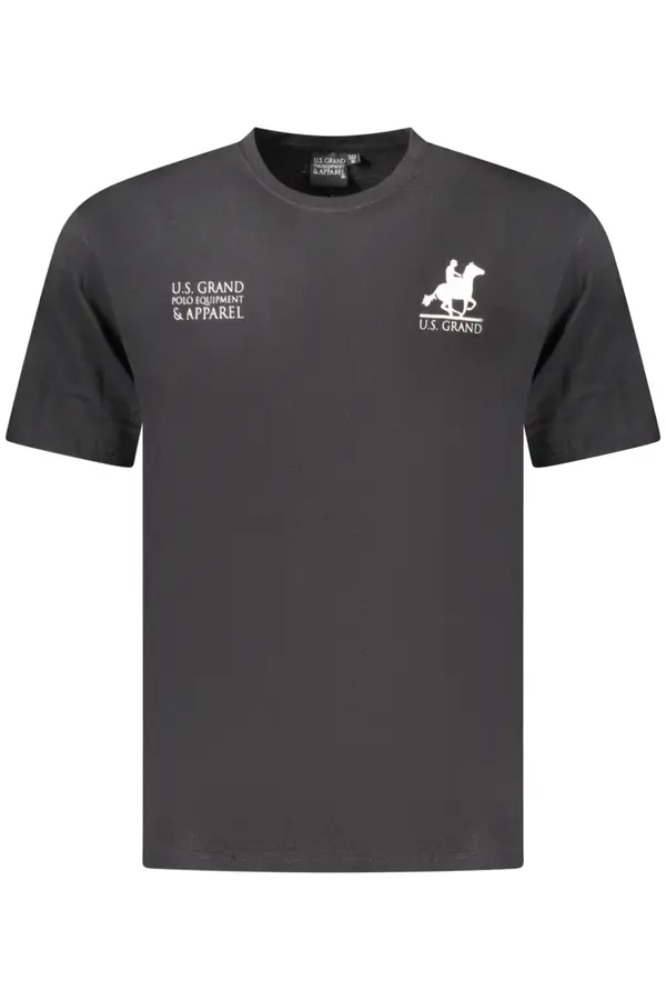 U.S. GRAND Мъжка черна тениска US Grand Polo