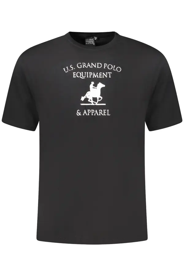 U.S. GRAND Мъжка черна тениска US Grand Polo
