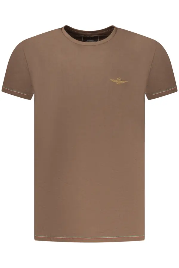 Aeronautica Militare Мъжка кафява тениска с къс ръкав