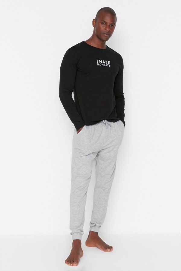 Trendyol Мъжка пижама. Trendyol TMNAW23PT00017/Black