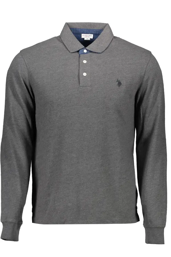 US Polo Assn Мъжка поло риза с дълъг ръкав, сива