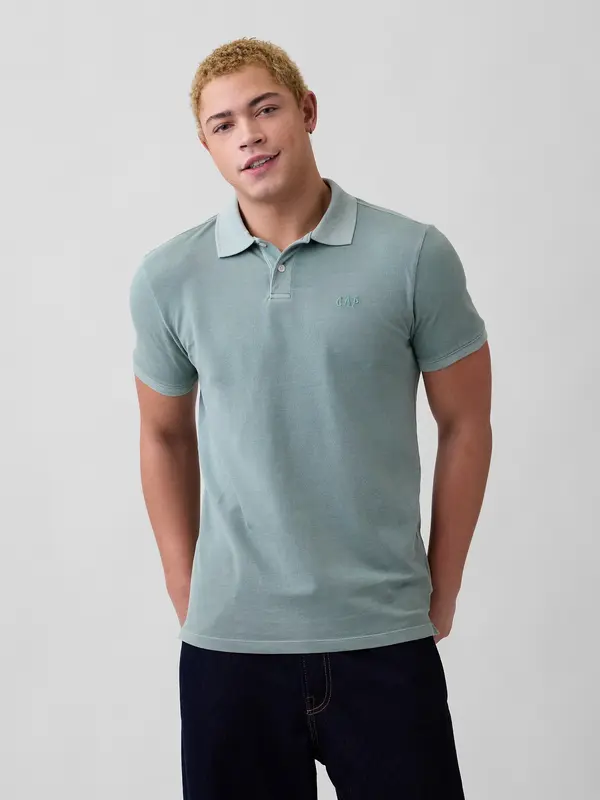 GAP Мъжка поло тениска GAP от пике
