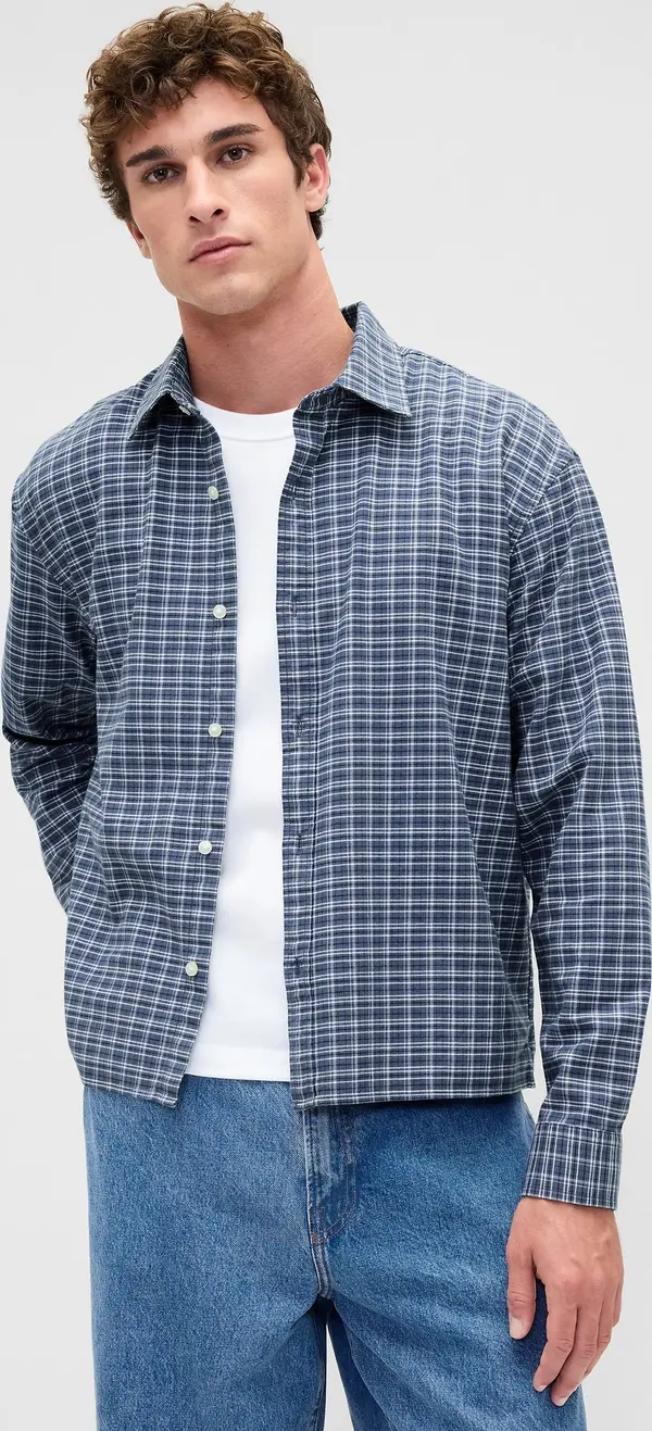 GAP Мъжка риза GAP Relaxed Prave Oxford