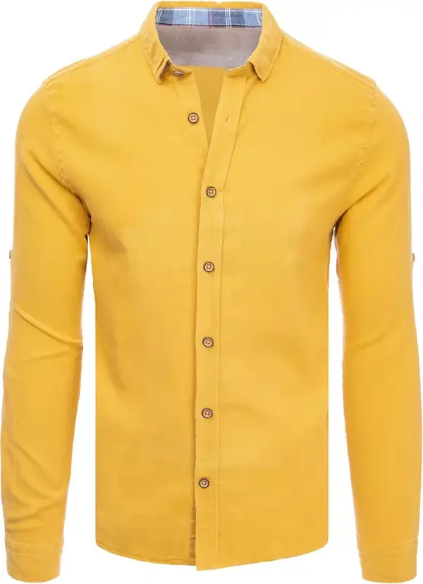 DStreet Мъжка риза slim fit в цвят горчица