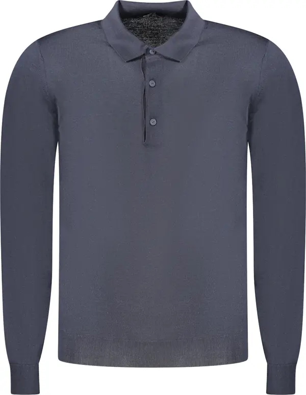 K-Way Мъжка синя поло риза с дълъг ръкав