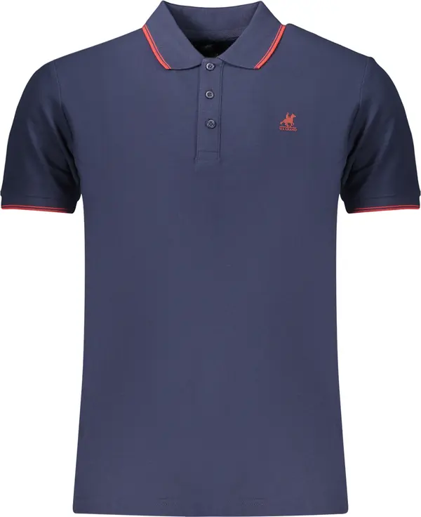 U.S. GRAND Мъжка синя поло риза с къс ръкав