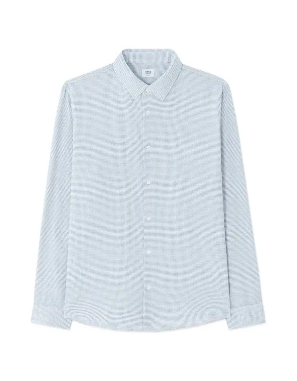 Celio Мъжка синя риза Celio