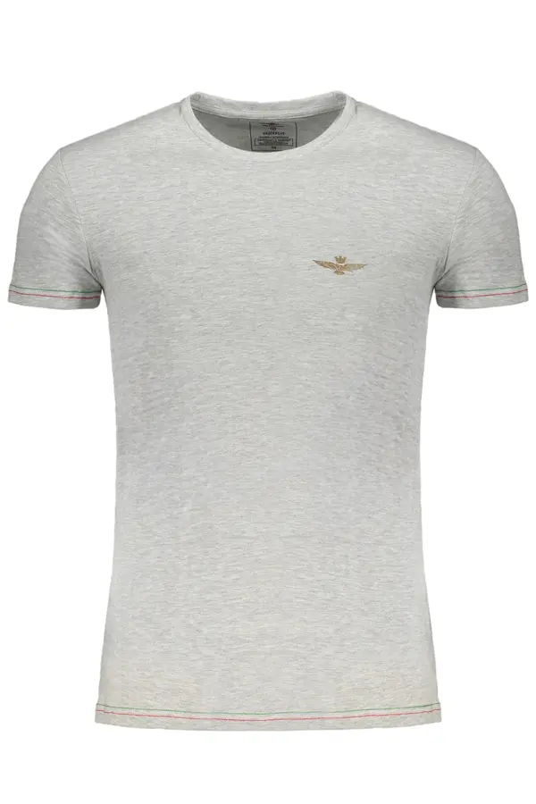 Aeronautica Militare Мъжка сива тениска с къс ръкав