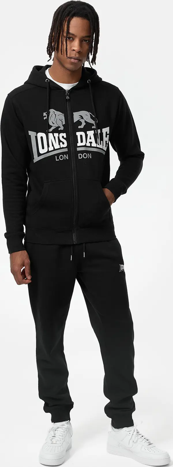 Lonsdale Мъжка суичър Lonsdale 117439-Black/White/Grey