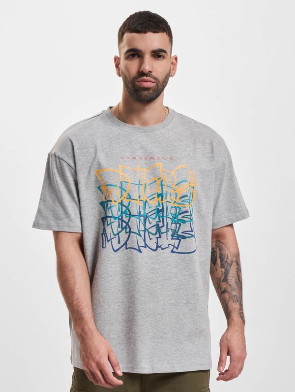 Dangerous DNGRS Мъжка тениска Dangerous DNGRS Spray Print - сива