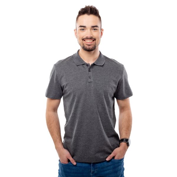 Glano Мъжка тениска GLANO - тъмно сива