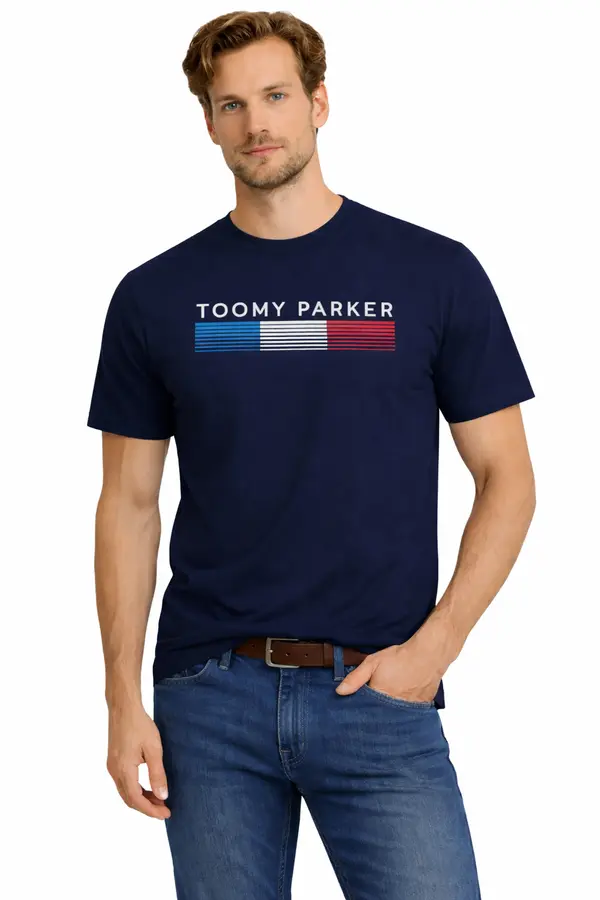 JUMPER Мъжка тениска пуловер 3005, тъмносин