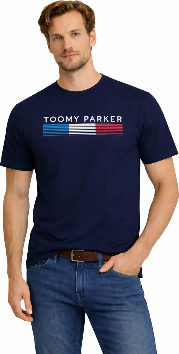 JUMPER Мъжка тениска пуловер 3005, тъмносин