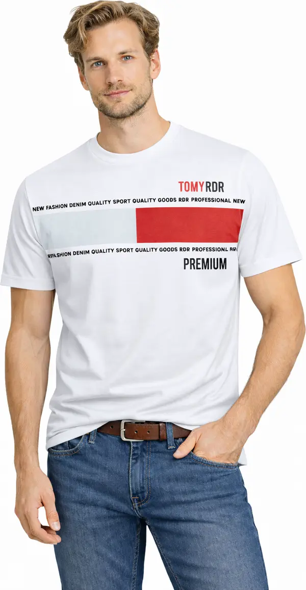 JUMPER Мъжка тениска пуловер 3031 бяла