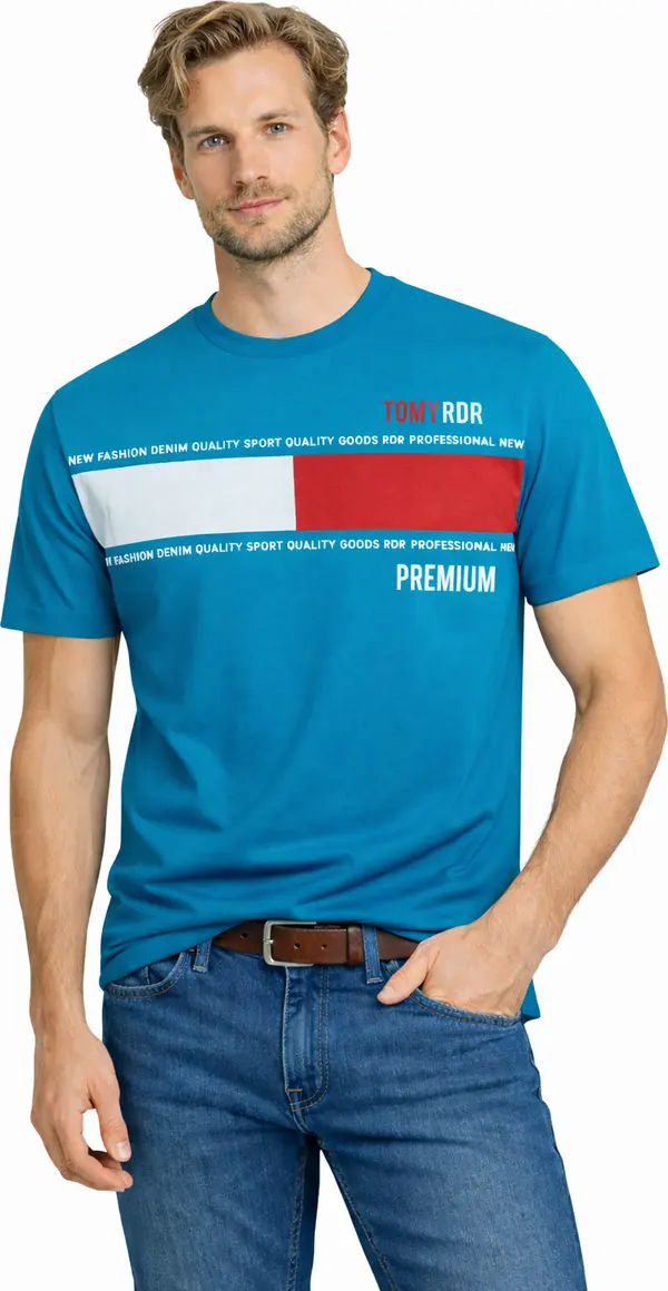 JUMPER Мъжка тениска пуловер 3031 син