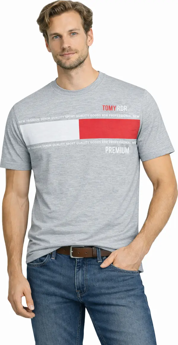 JUMPER Мъжка тениска пуловер 3031 сив