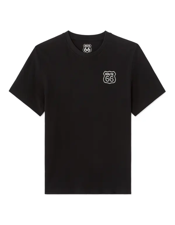 Celio Мъжка тениска Route 66, черна