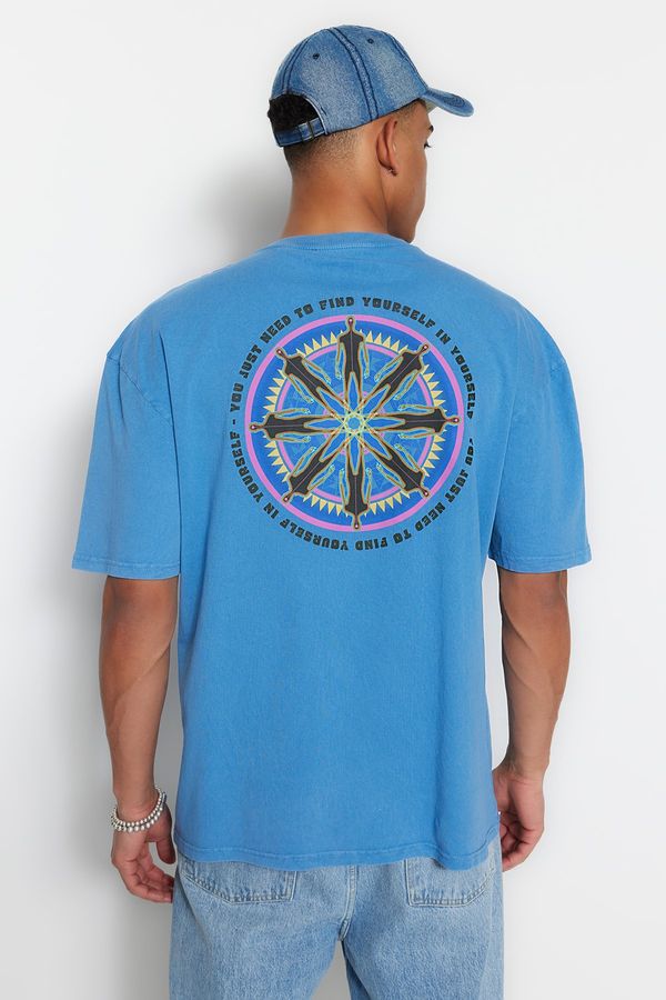 Trendyol Мъжка тениска Trendyol Cycling Collar Acid