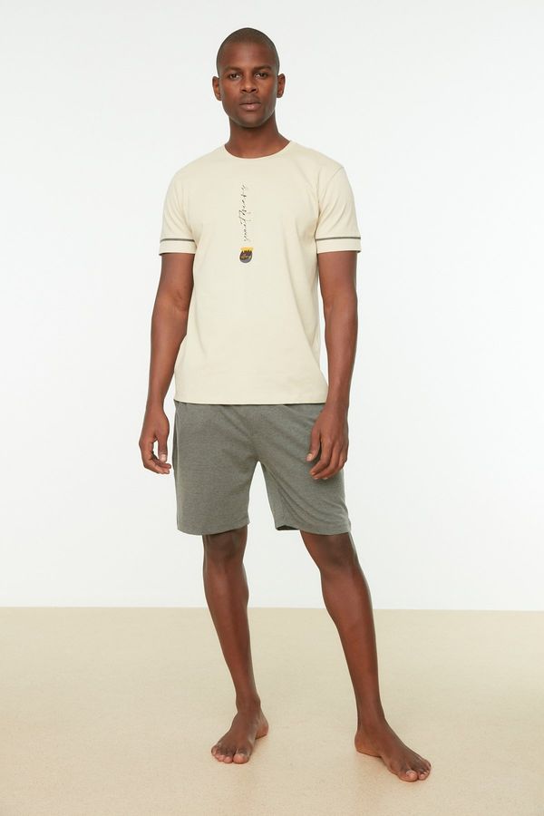Trendyol Мъжка тениска Trendyol TMNSS22PT0207/BEİGE
