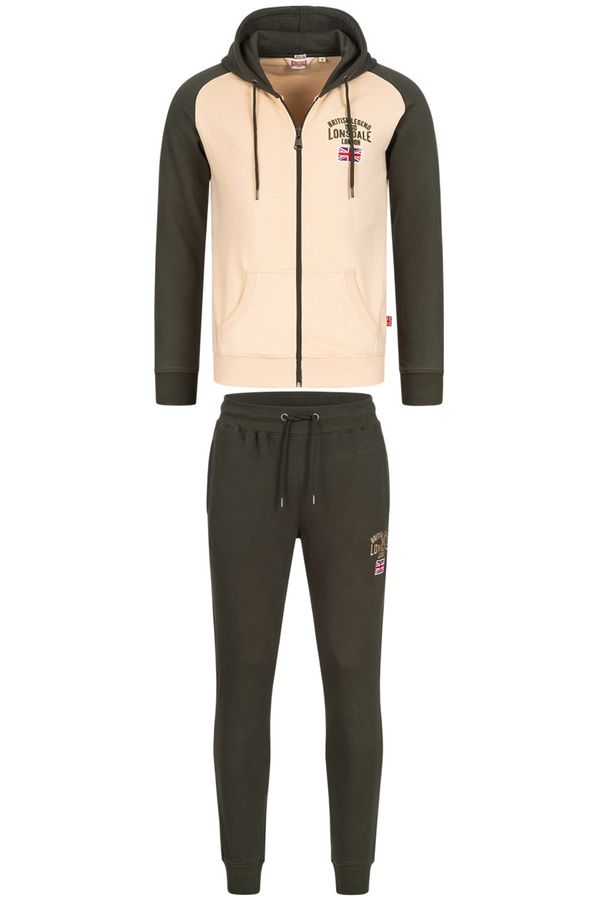Lonsdale Мъжки анцуг Lonsdale 117292-Olive/Beige