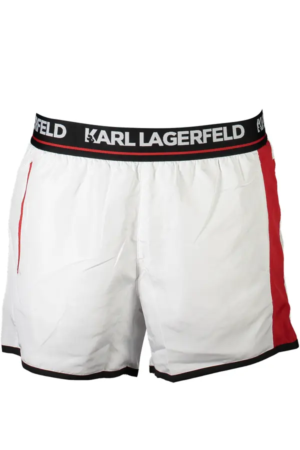 KARL LAGERFELD BEACHWEAR Мъжки бански костюм Karl Lagerfeld, бял