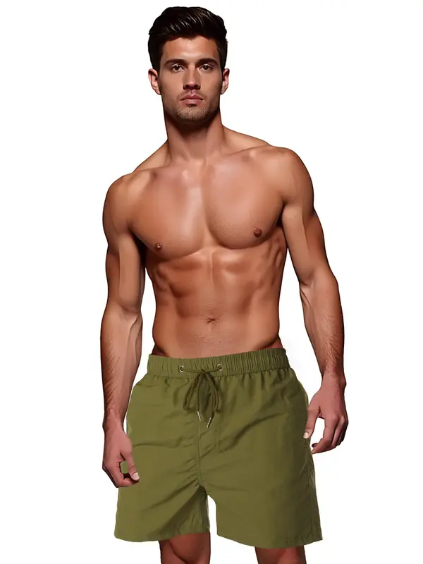 DStreet Мъжки бански шорти маслиненозелени