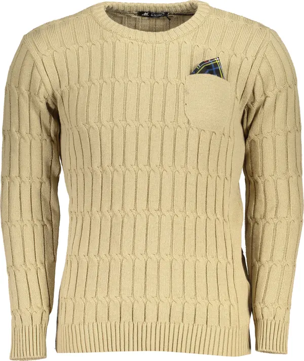 U.S. GRAND Мъжки бежов пуловер US Grand Polo