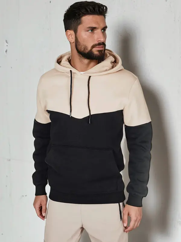 DStreet Мъжки бежов суичър с качулка Dstreet