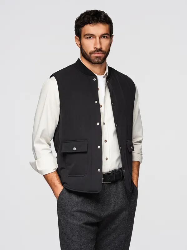 Ombre Мъжки бежов ватиран елек Ombre